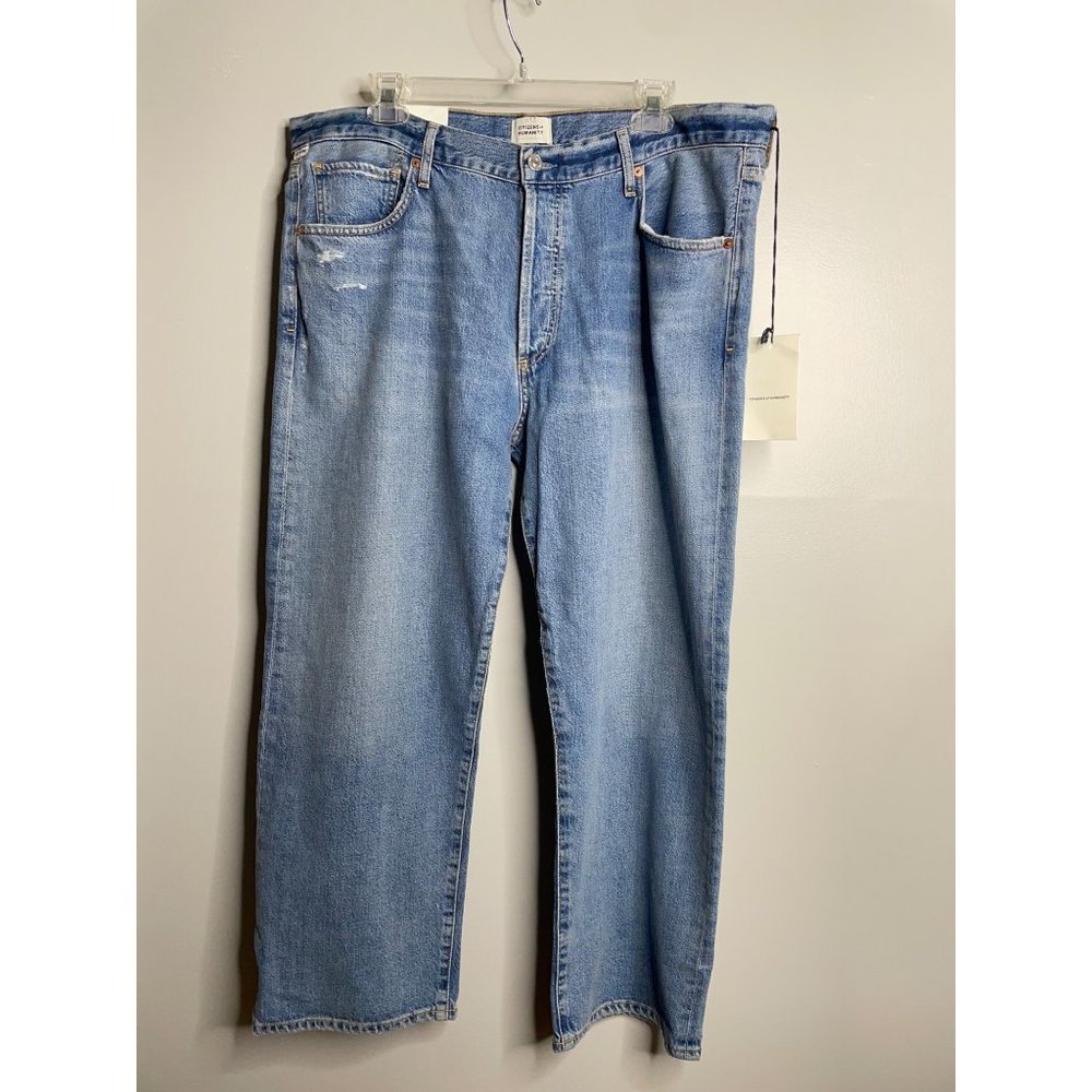 Citizens of Humanity Emery Crop Relaxed Straight Jeans in Old Blue Size 32 NWT - Picture 5 of 8